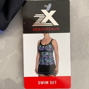 Bathing Suit set, tankini and swim skirt by ZeroXposur. New with tags.